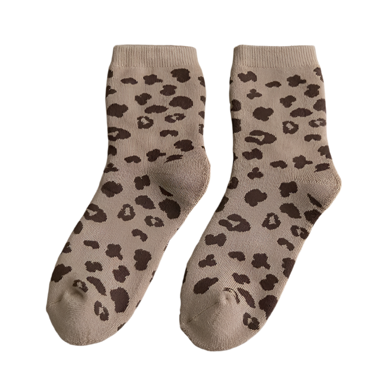 Elena – Spotted Leopard Print Damen Baumwoll-Socken