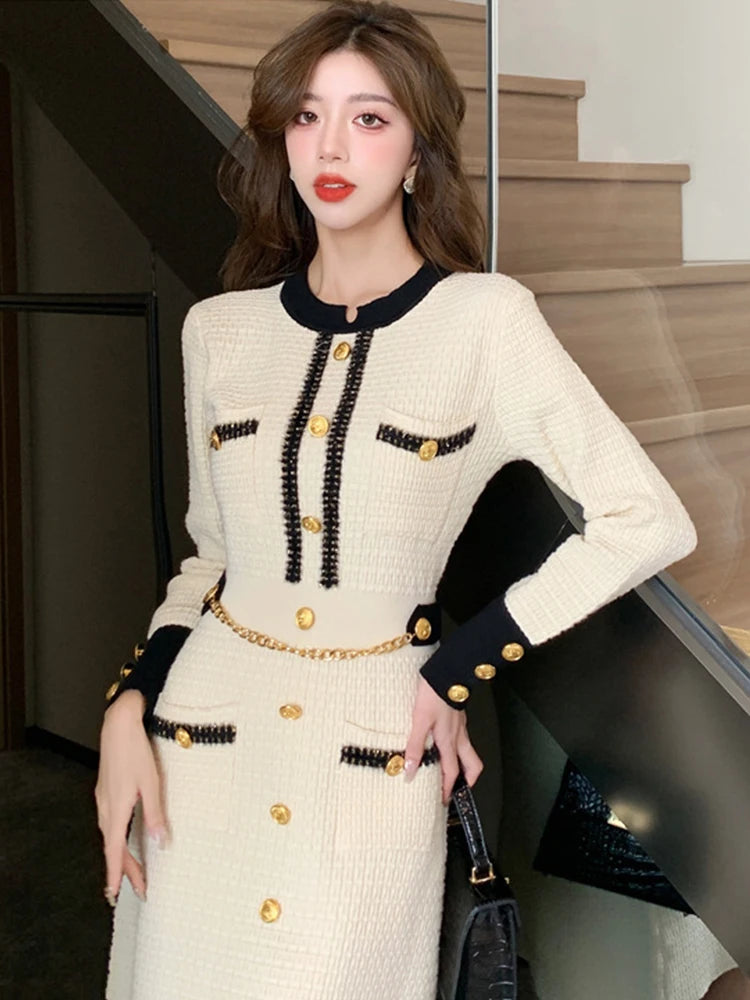 Alessia – Vintage Gestricktes Mini-Kleid für Damen