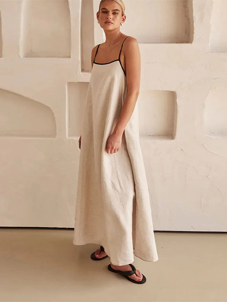 Lucia – Kontrastfarbiges Halter Swing-Kleid für Damen