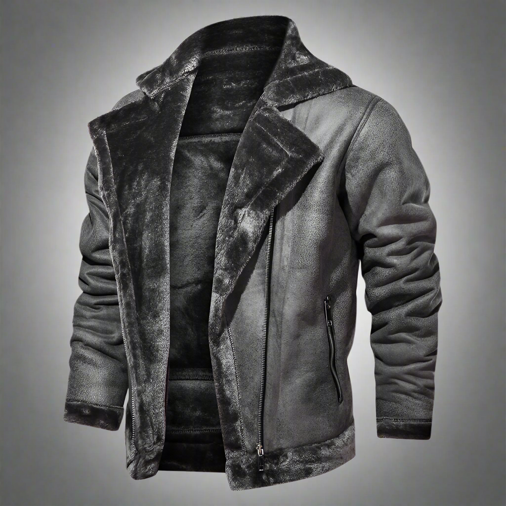 Leonardo – Retro PU Herren Winter Motorradjacke