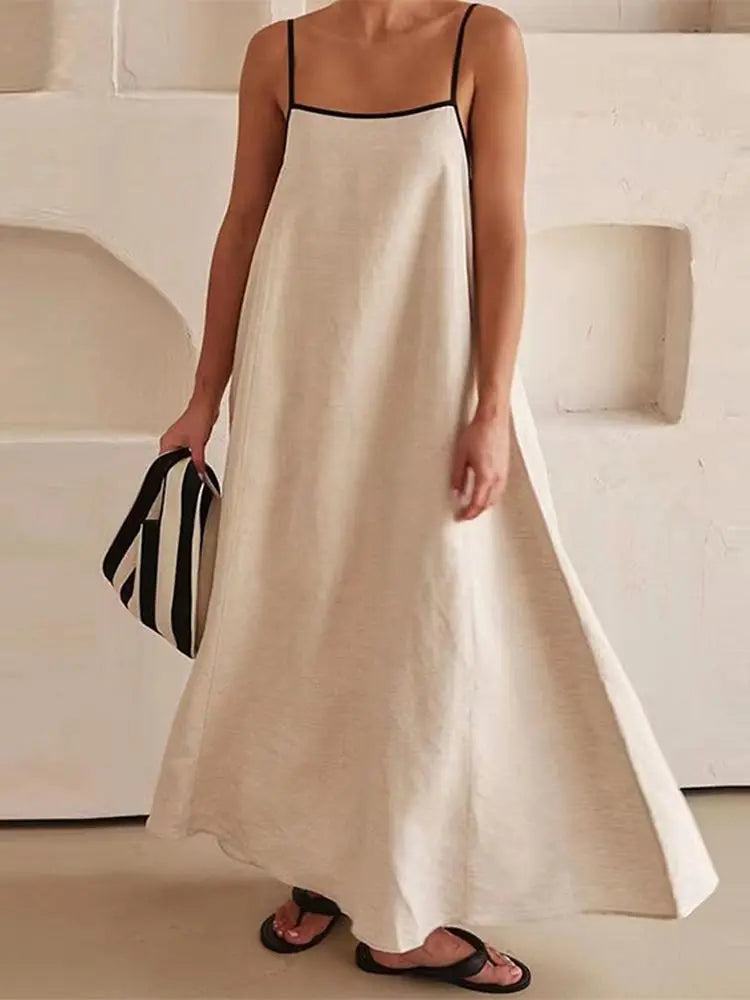 Lucia – Kontrastfarbiges Halter Swing-Kleid für Damen