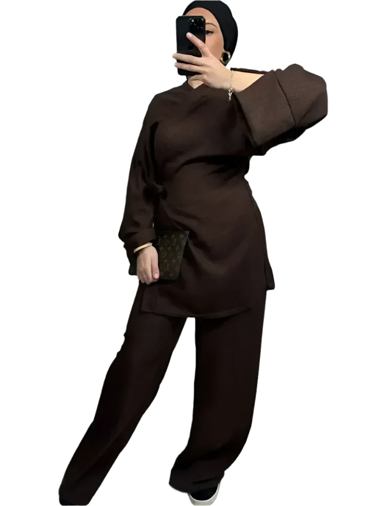 Layla – Elegantes Zweiteiliges Abaya-Set für Damen