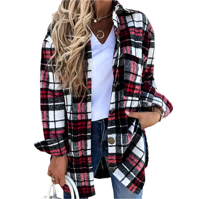 Isabelle – Karierte QuadroElegante Strickjacke für stilvolle Winterabende für Frauen