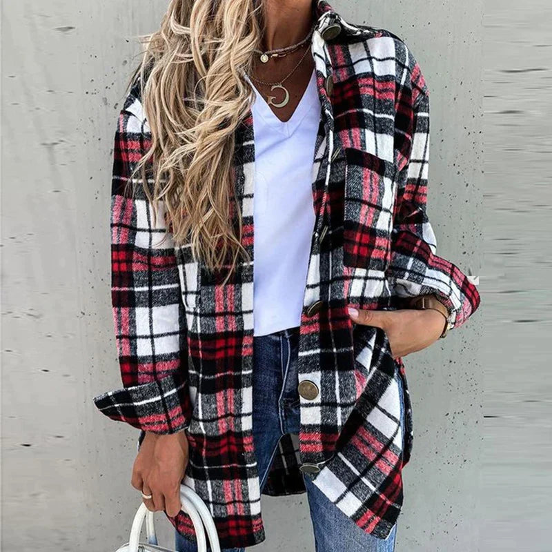 Isabelle – Karierte QuadroElegante Strickjacke für stilvolle Winterabende für Frauen