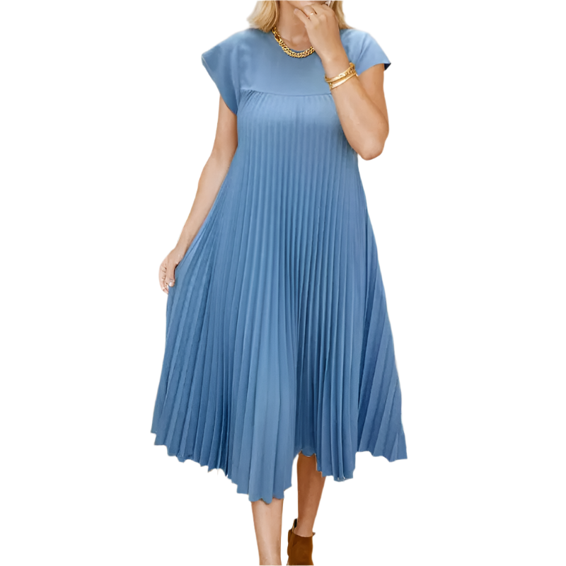 Elena – Elegantes ärmelloses Falten Damen Kleid