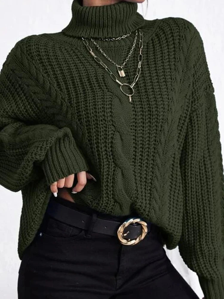 Cheska – Gemütlicher Oversized Damen Turtleneck Pullover