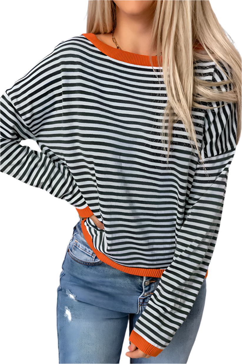 Elena – Eleganter Streetwear-Streifenpullover