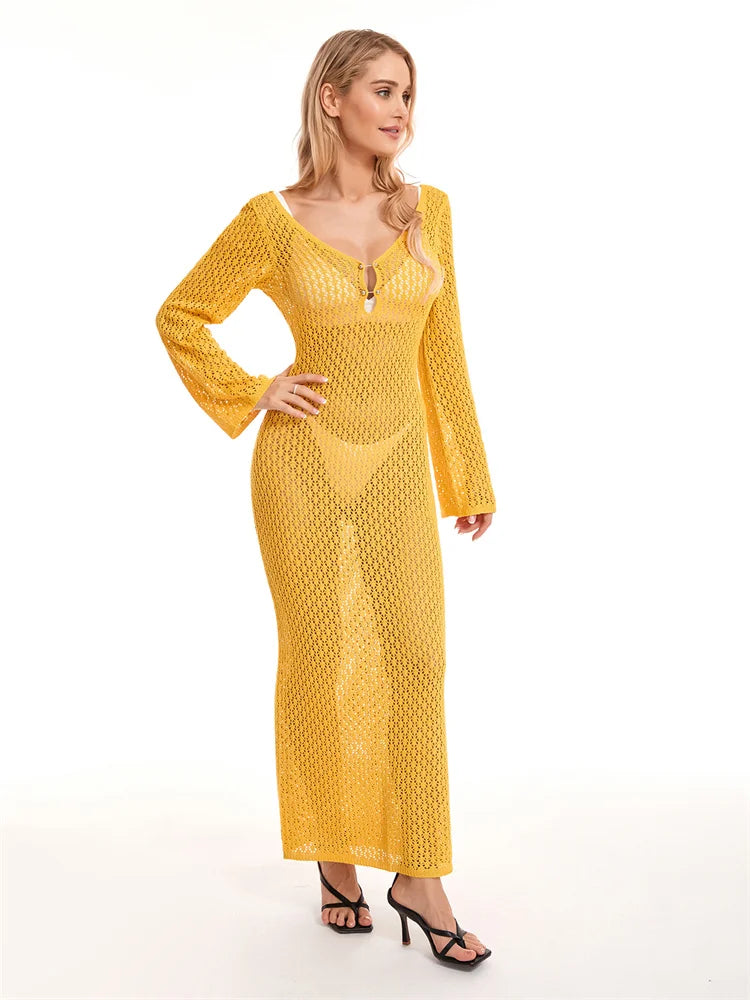 Alessia – Feminines Strickkleid mit tiefem V-Ausschnitt