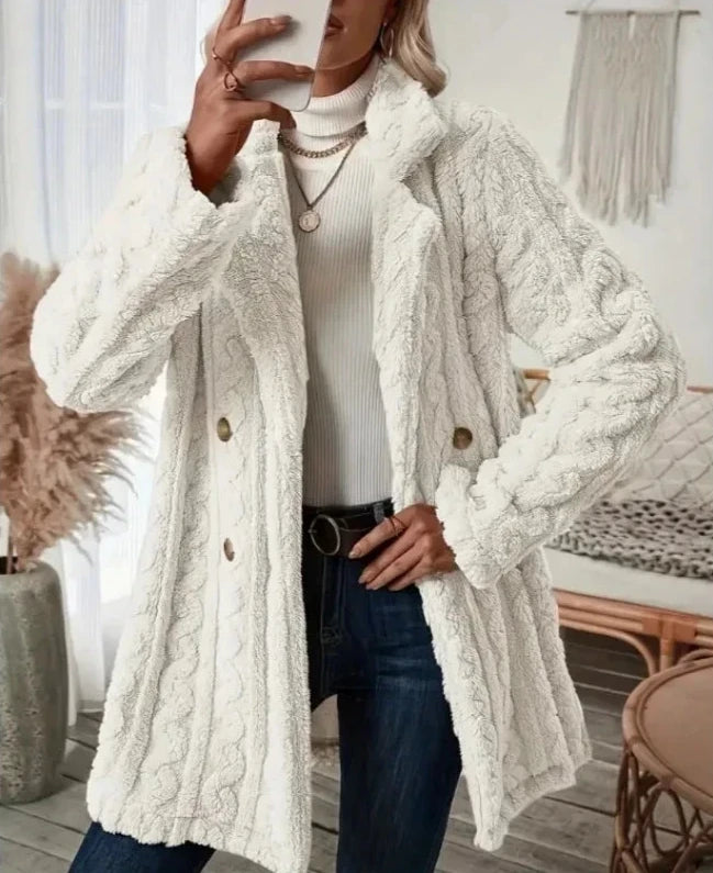 Sophia – Flauschiger Damen-Wintermantel mit Plüschkragen