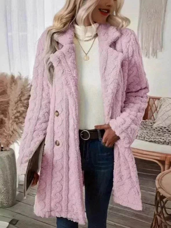 Sophia – Flauschiger Damen-Wintermantel mit Plüschkragen