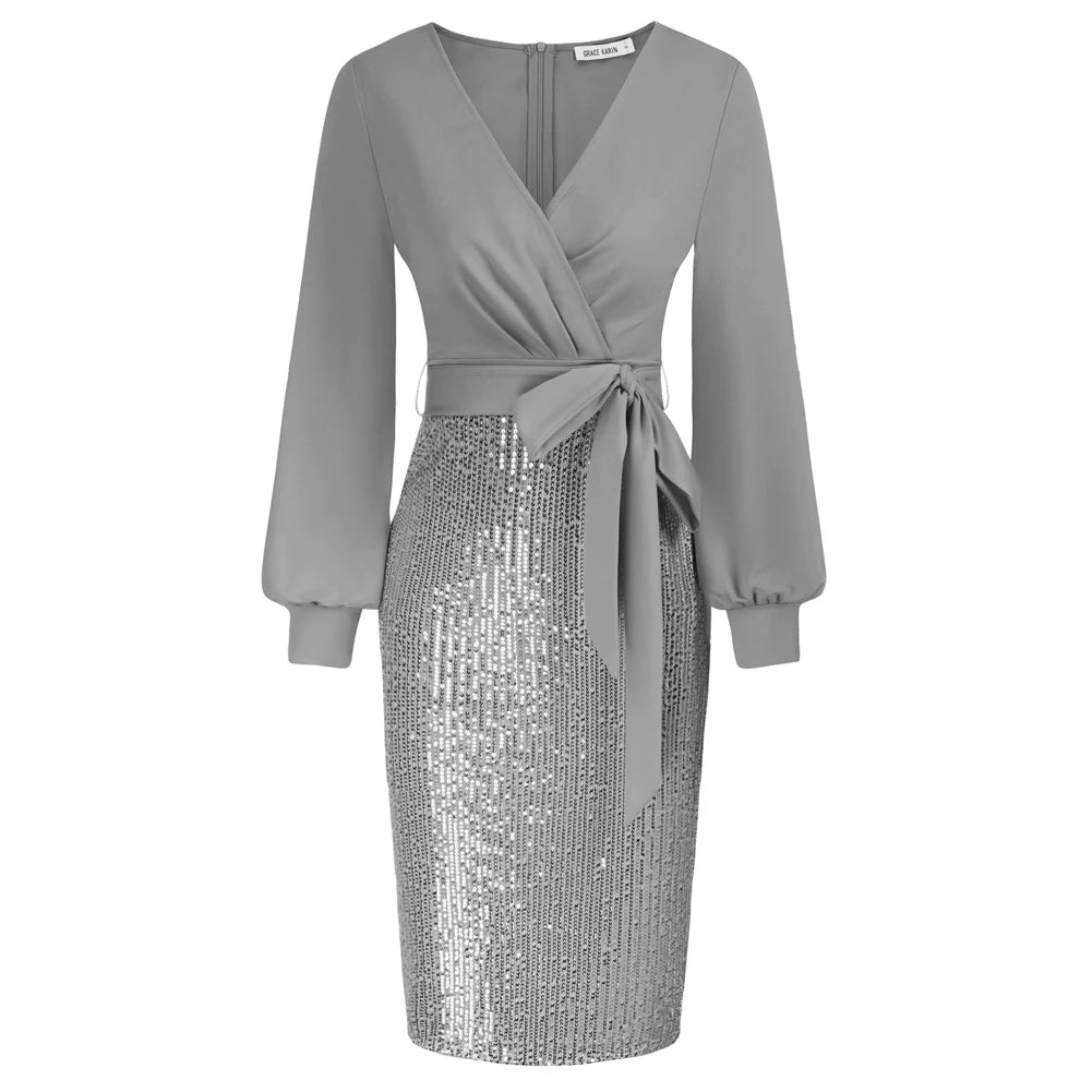 Vienne – Ruched Paillettenkleid für Damen