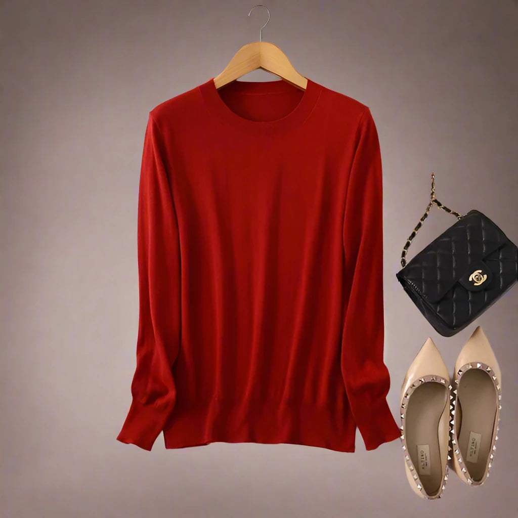 Lucia – Luxuriöser Damen Rundhalspullover