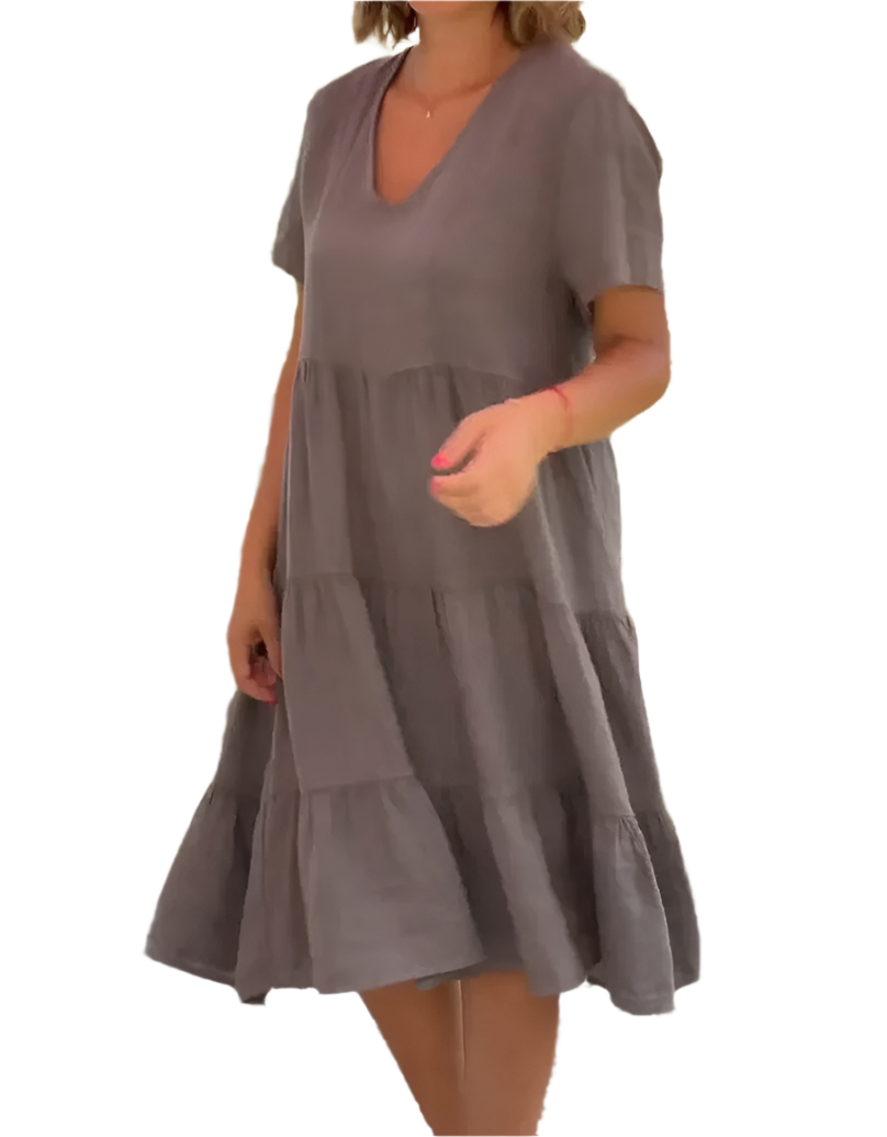 Sofia – Müheloses Baumwoll-Leinen Damen Sommerkleid