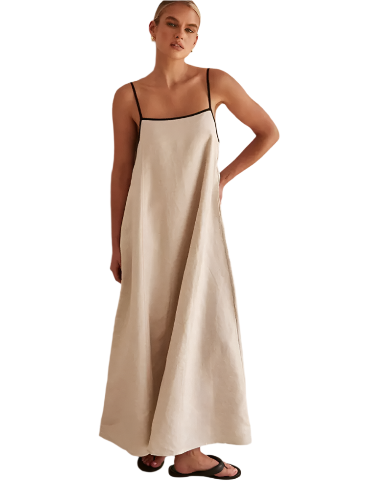 Lucia – Kontrastfarbiges Halter Swing-Kleid für Damen