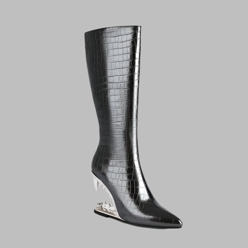 Isabella – Stiefeletten mit spitzer Zehenpartie und auffälligem Zähnchen-Detail für Damen