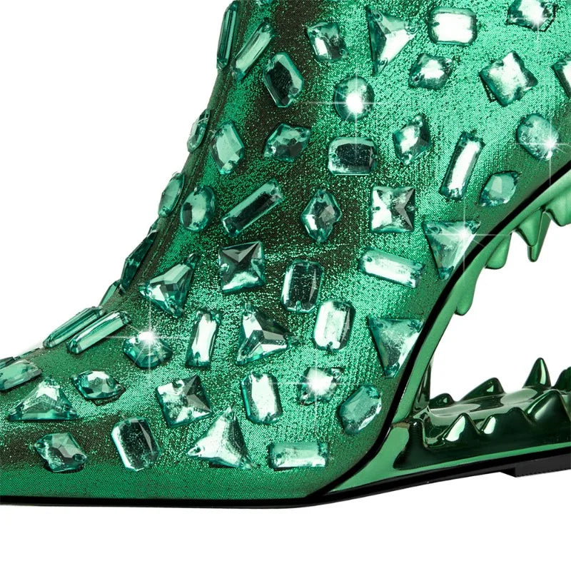 Valeria – Strass-besetzte Sexy High-Heel Stiefel für Damen