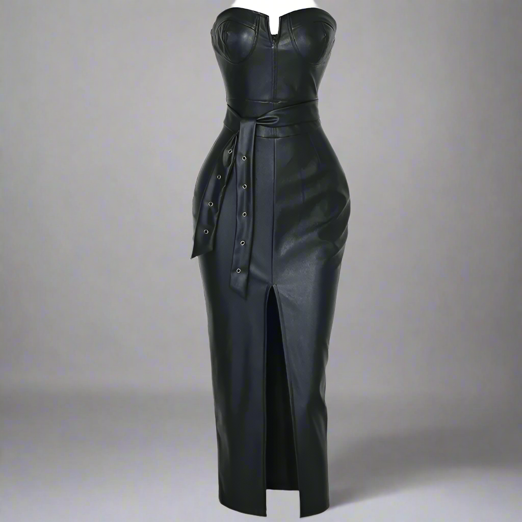 Chloe – Leder-Etuikleid für Damen