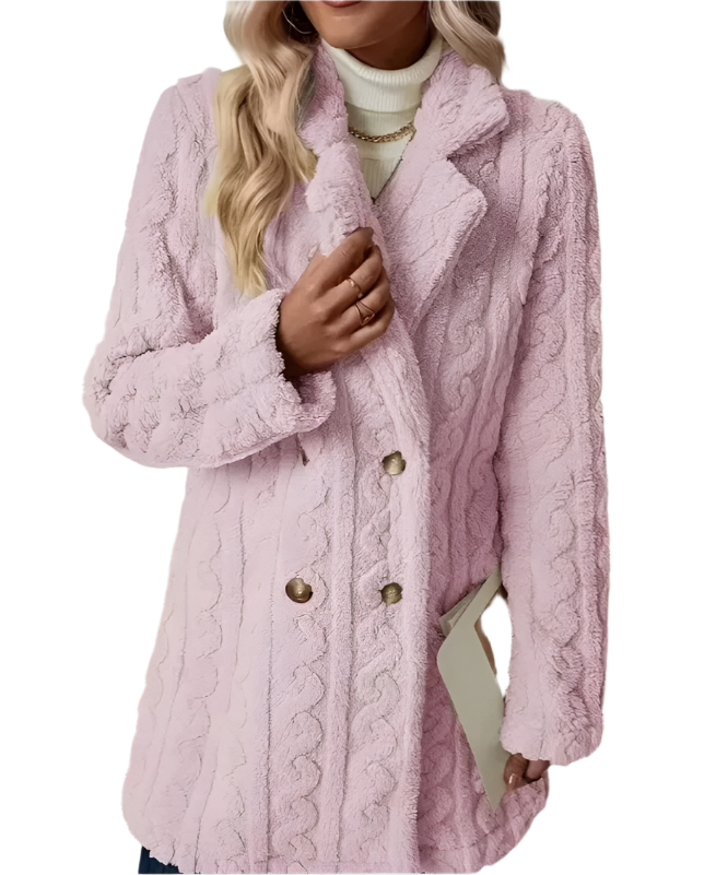 Sophia – Flauschiger Damen-Wintermantel mit Plüschkragen