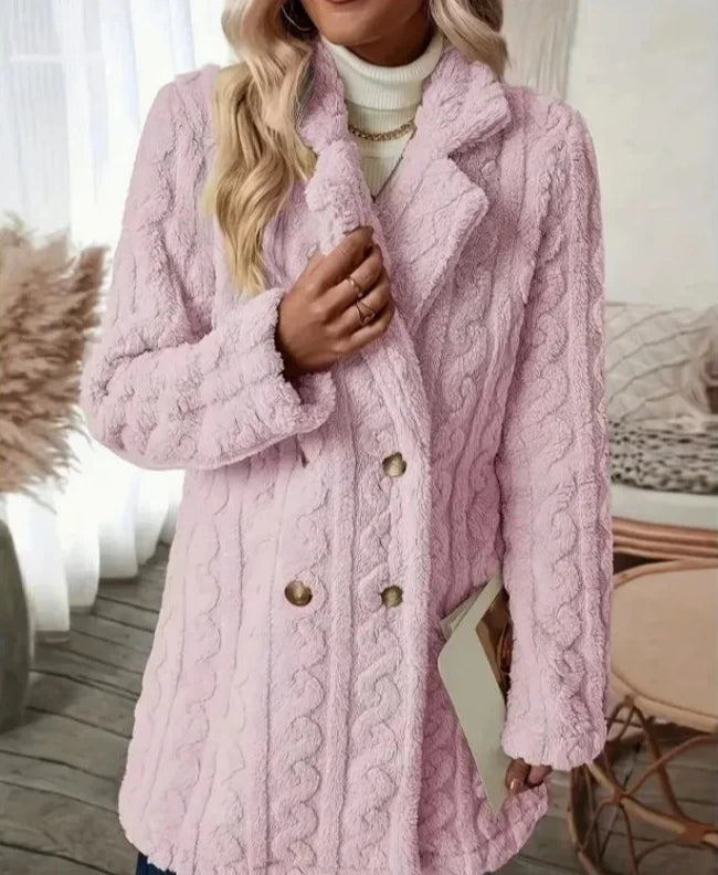 Sophia – Flauschiger Damen-Wintermantel mit Plüschkragen