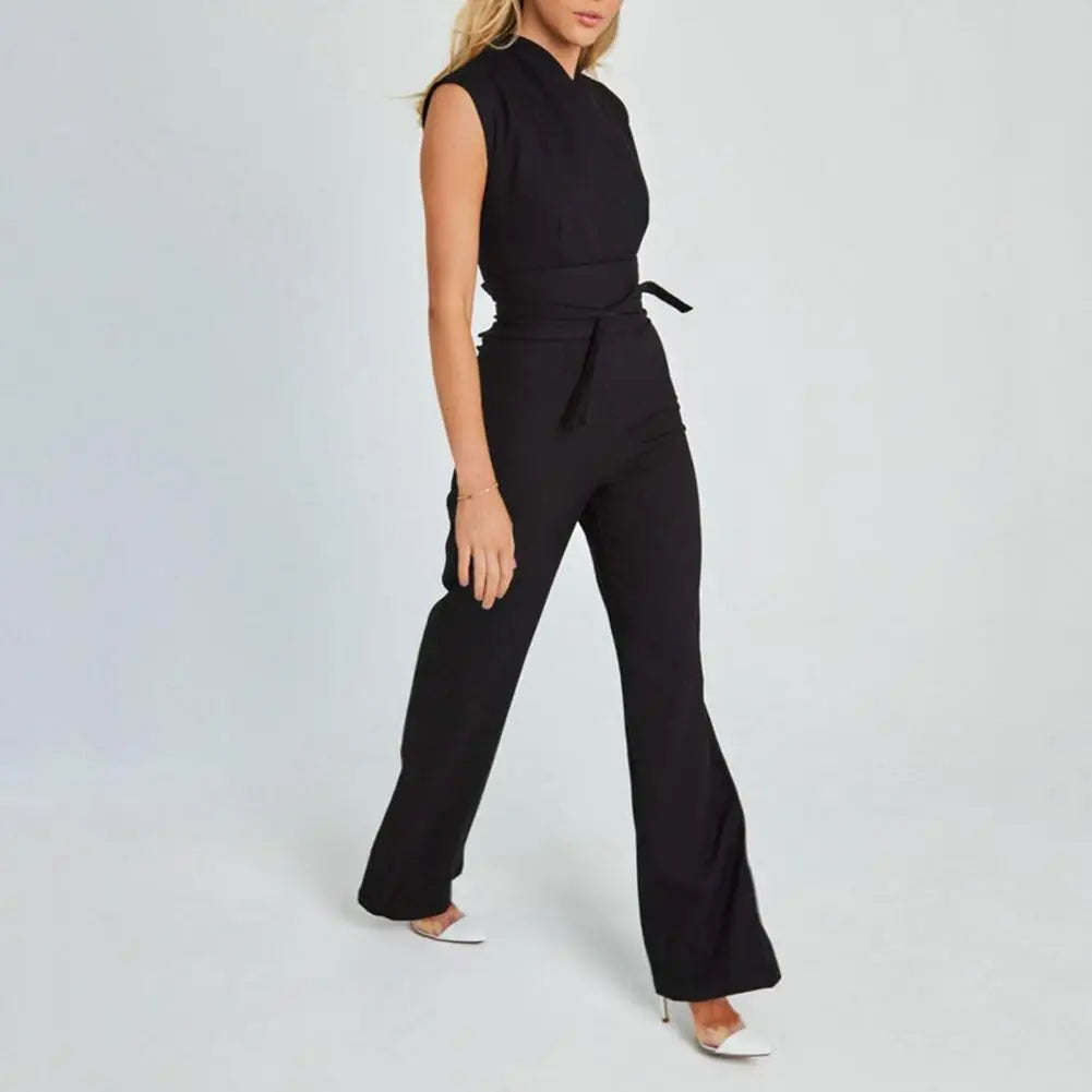 Lucia – Eleganter Ärmelloser Damen Jumpsuit mit Weiten Beinen