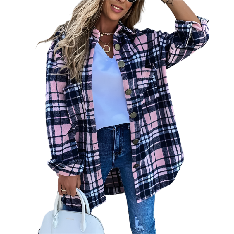 Isabelle – Karierte QuadroElegante Strickjacke für stilvolle Winterabende für Frauen