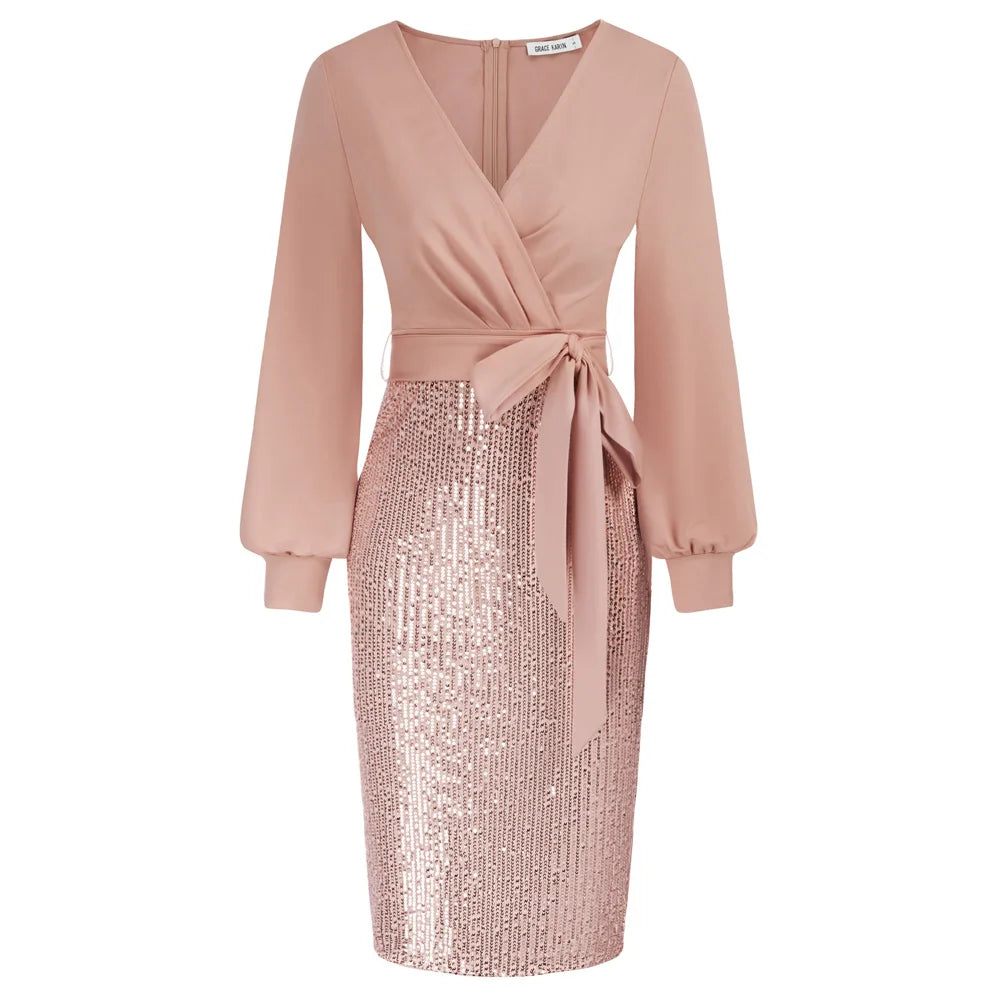 Vienne – Ruched Paillettenkleid für Damen