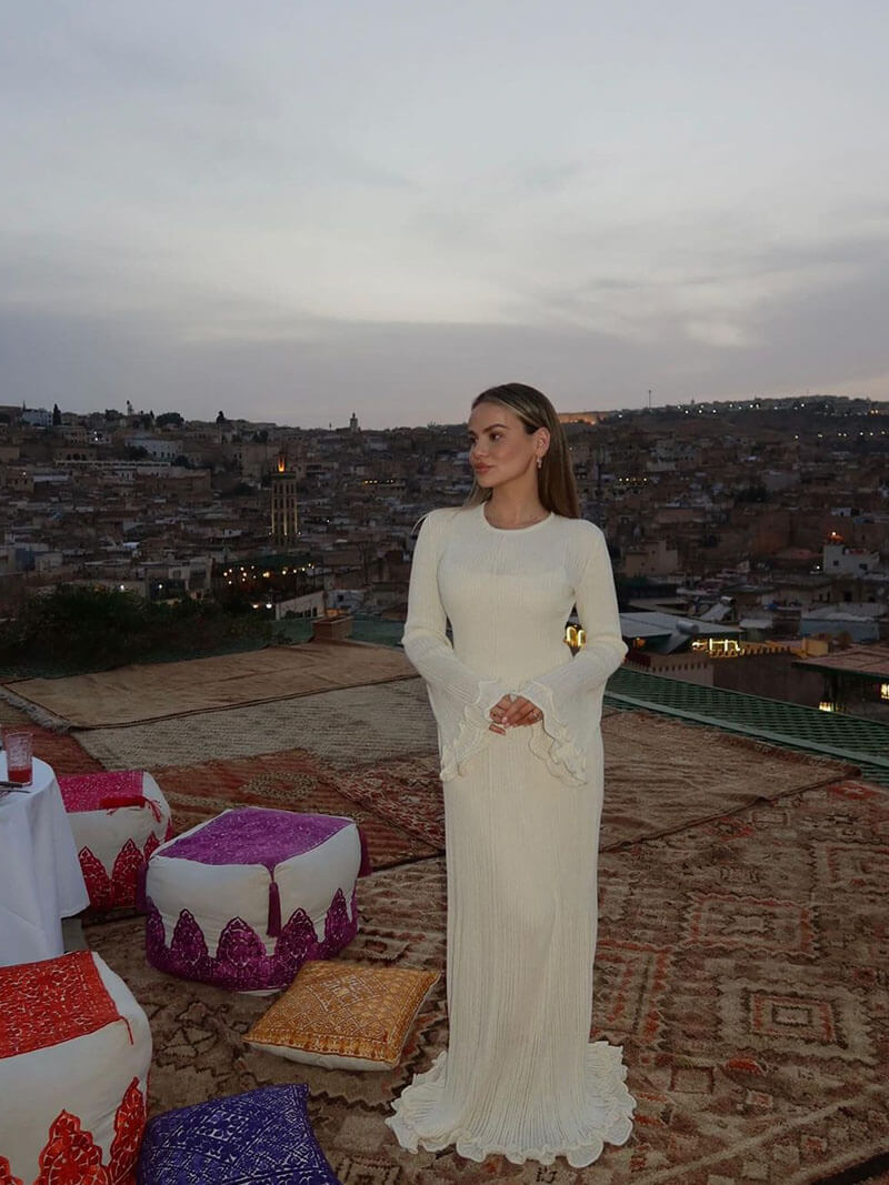 Isabella – Romantisches Damen-Midikleid mit Rüschen