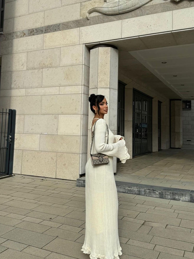 Isabella – Romantisches Damen-Midikleid mit Rüschen