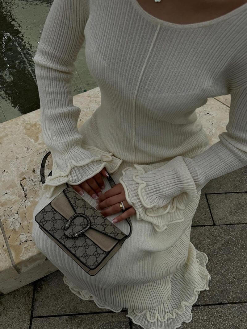 Isabella – Romantisches Damen-Midikleid mit Rüschen