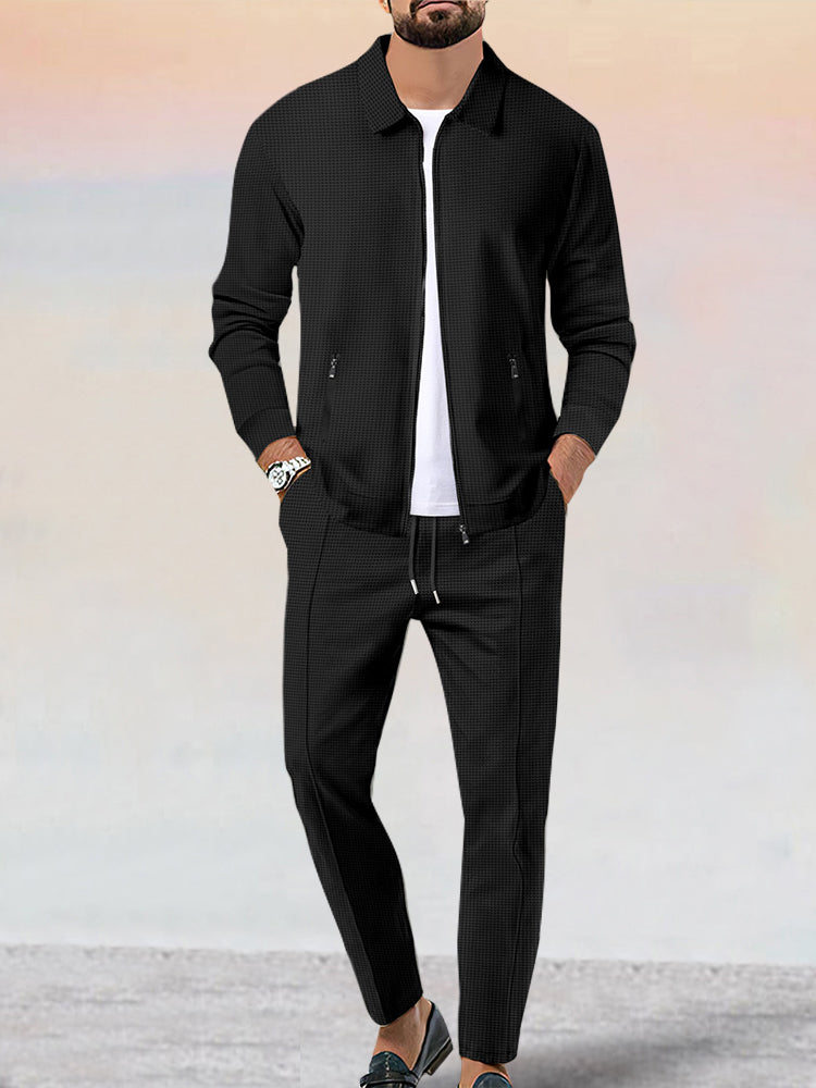 Luca – Luxuriöser Komfort Waffle-Jackenset für Herren