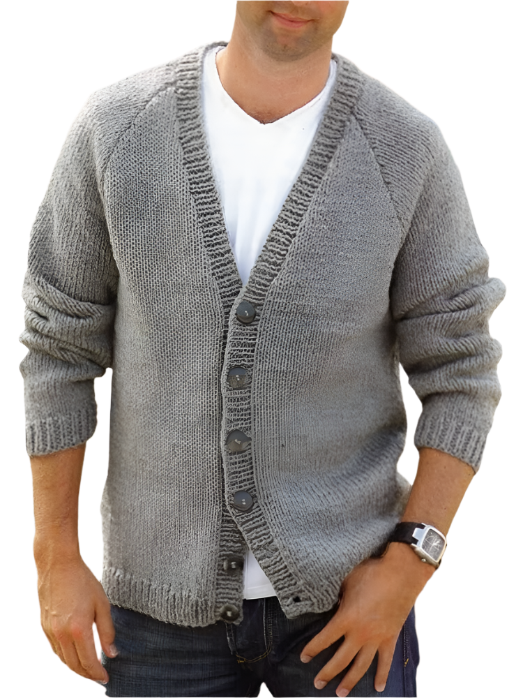 Luca – Lässige Herren Strickjacke mit V-Ausschnitt