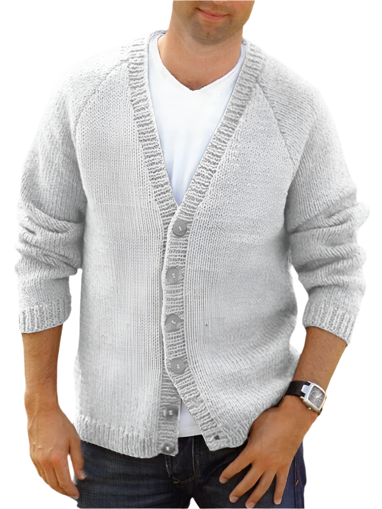 Luca – Lässige Herren Strickjacke mit V-Ausschnitt