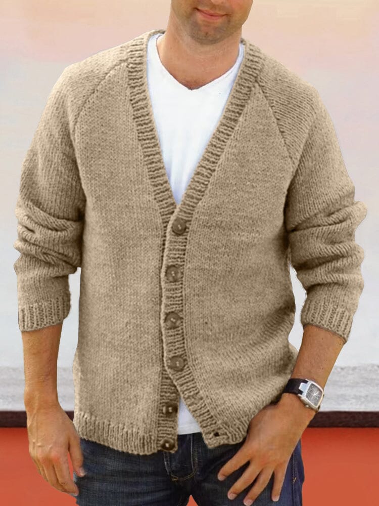 Luca – Lässige Herren Strickjacke mit V-Ausschnitt