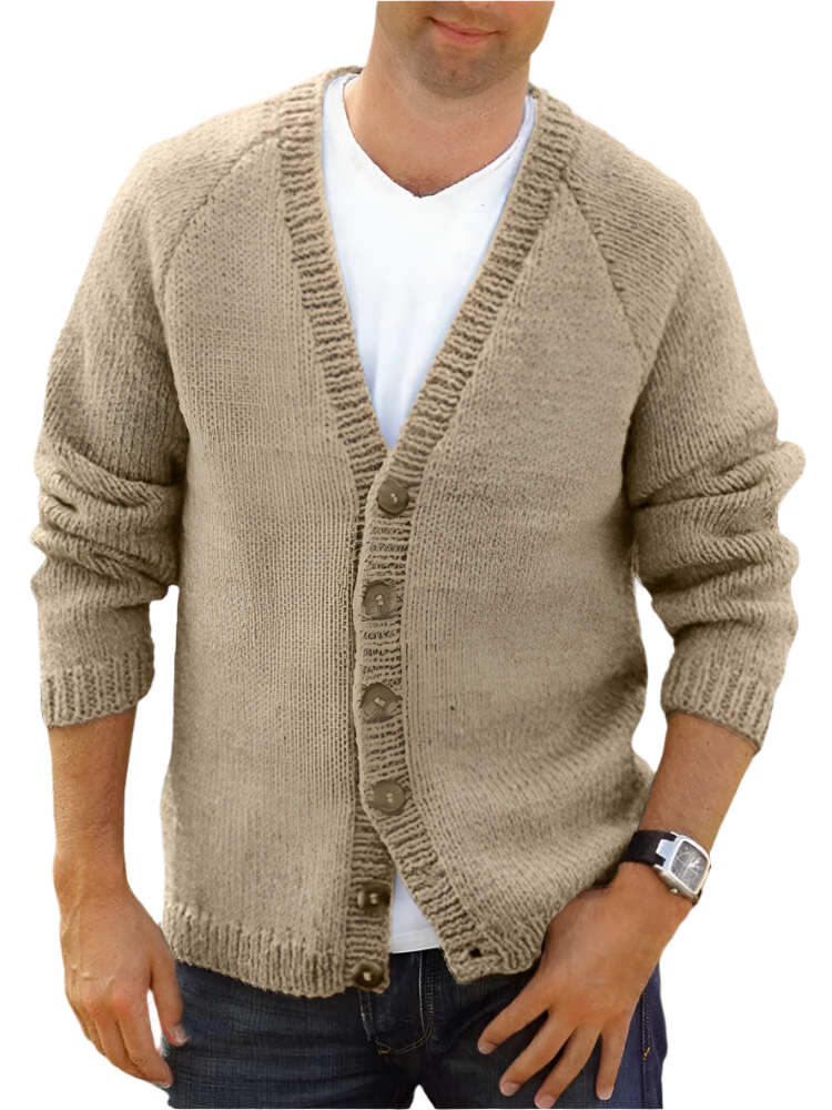 Luca – Lässige Herren Strickjacke mit V-Ausschnitt