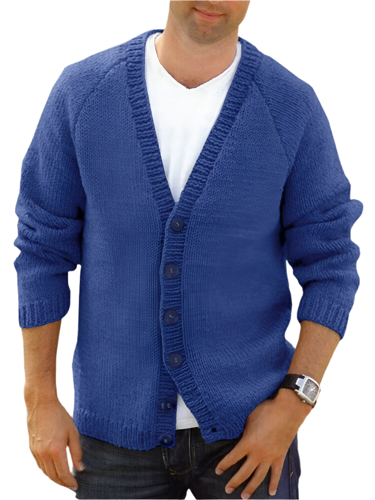 Luca – Lässige Herren Strickjacke mit V-Ausschnitt
