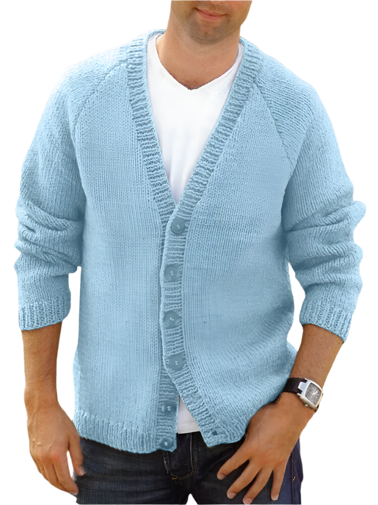 Luca – Lässige Herren Strickjacke mit V-Ausschnitt