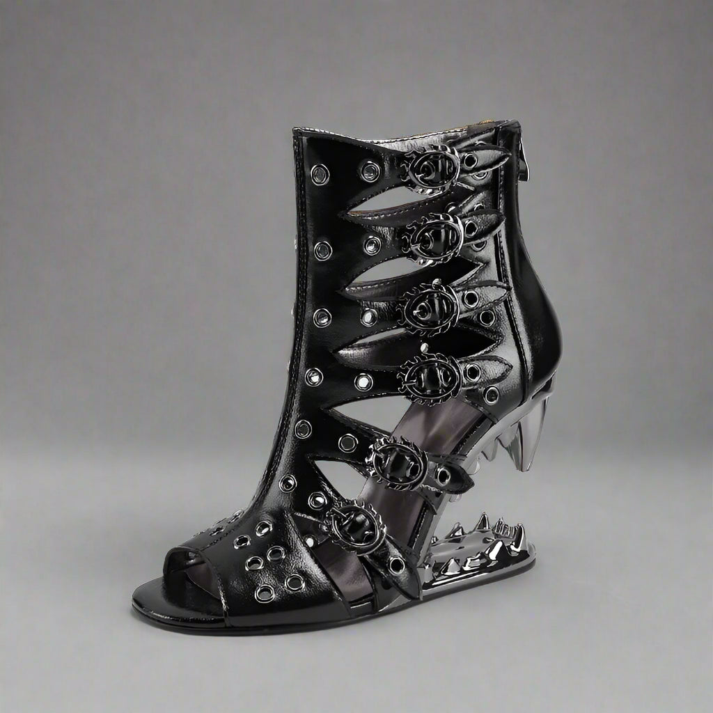 Livia – Stilvolle Open-Toe High Heel Stiefeletten für Damen