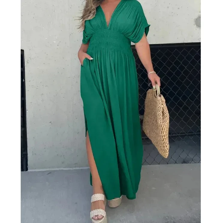 Camilla – Elegantes Damen V-Ausschnitt Kleid