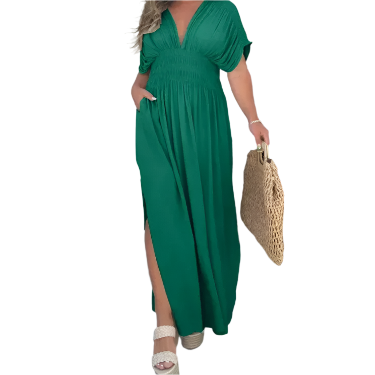 Camilla – Elegantes Damen V-Ausschnitt Kleid