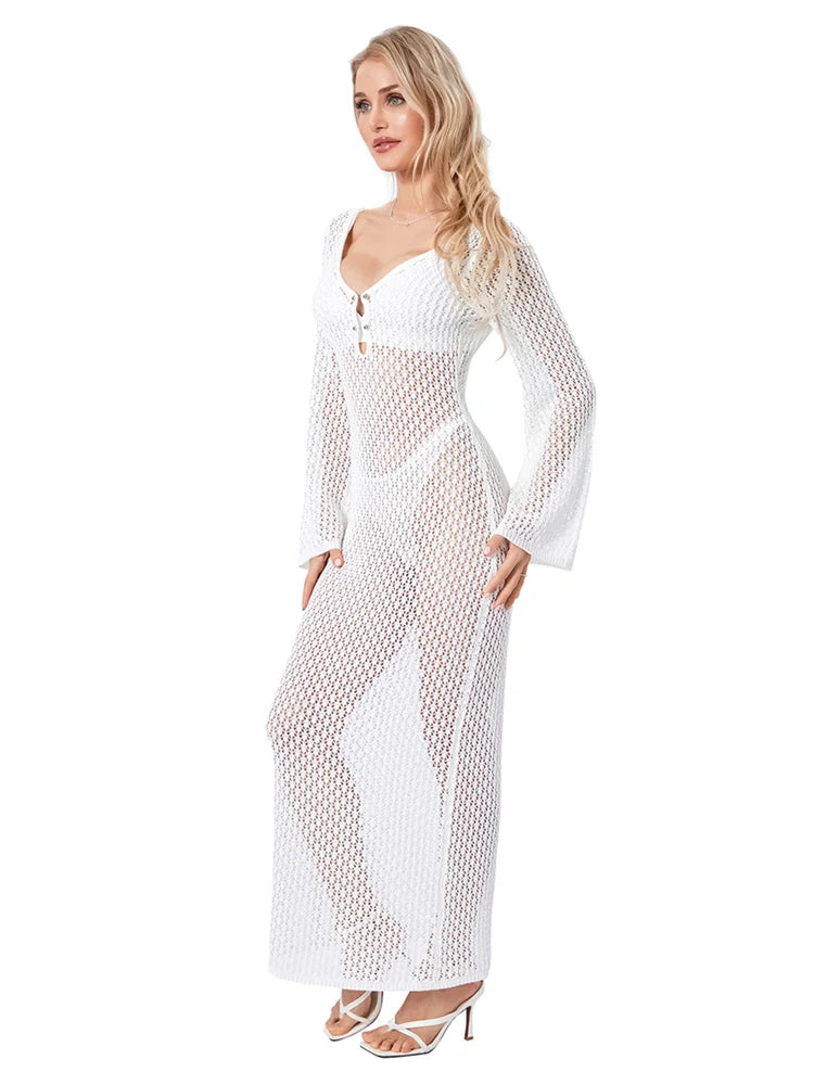 Alessia – Feminines Strickkleid mit tiefem V-Ausschnitt