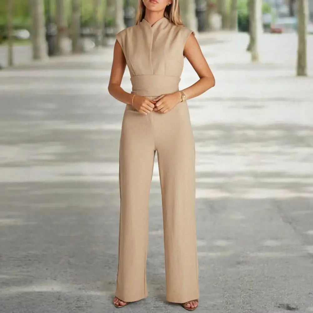 Lucia – Eleganter Ärmelloser Damen Jumpsuit mit Weiten Beinen
