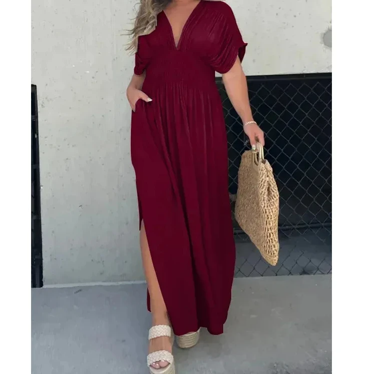 Camilla – Elegantes Damen V-Ausschnitt Kleid