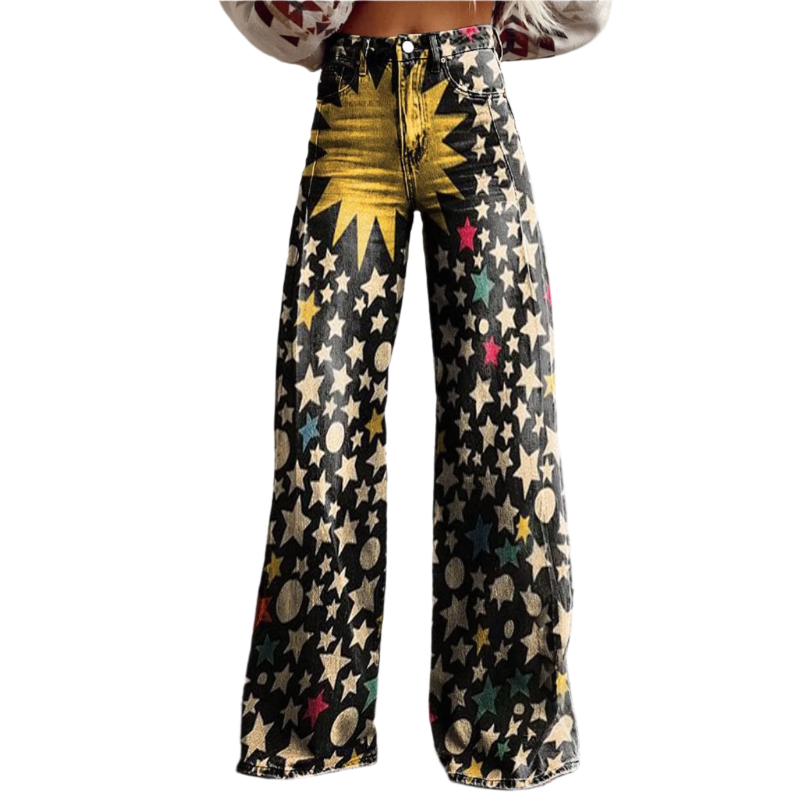 Luna – High-Waist Damen Weite Beinform Hosen