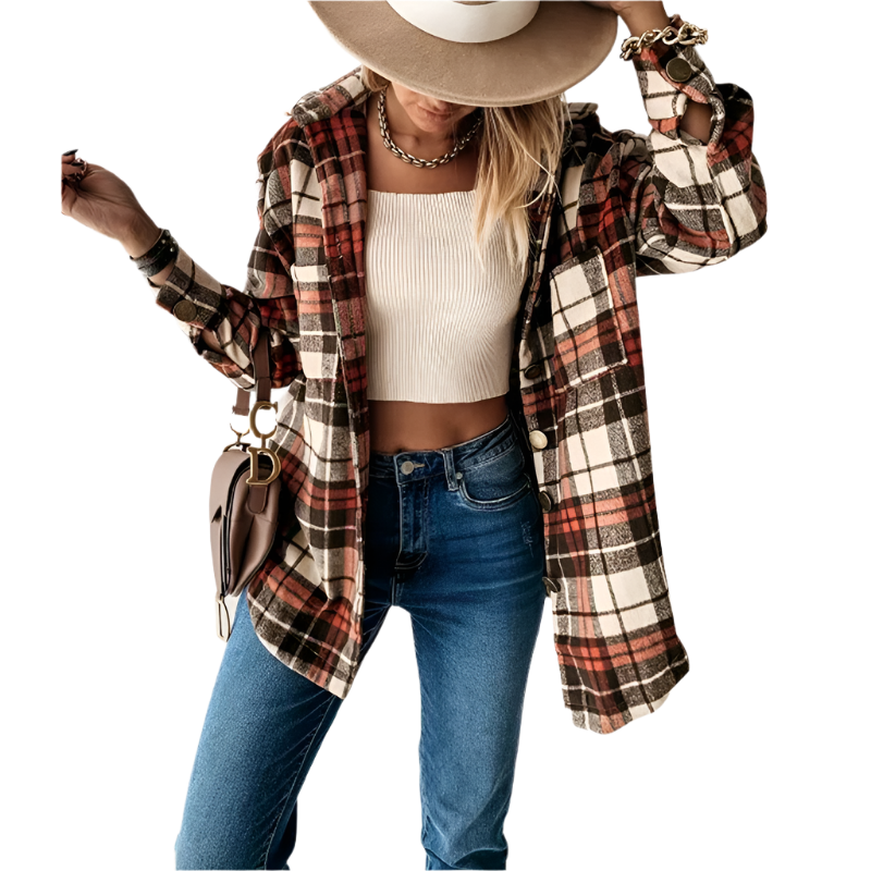 Isabelle – Karierte QuadroElegante Strickjacke für stilvolle Winterabende für Frauen
