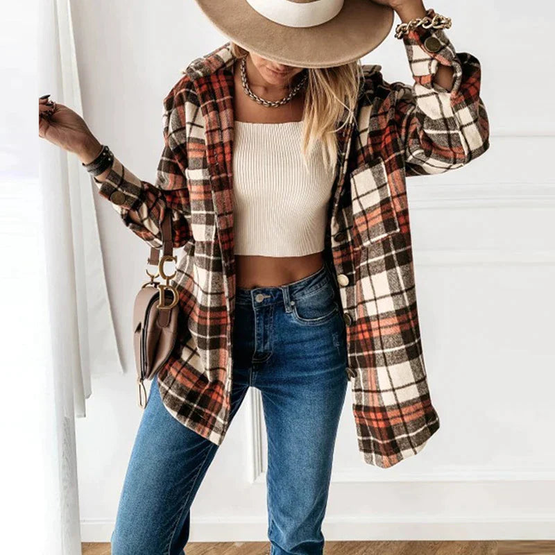 Isabelle – Karierte QuadroElegante Strickjacke für stilvolle Winterabende für Frauen