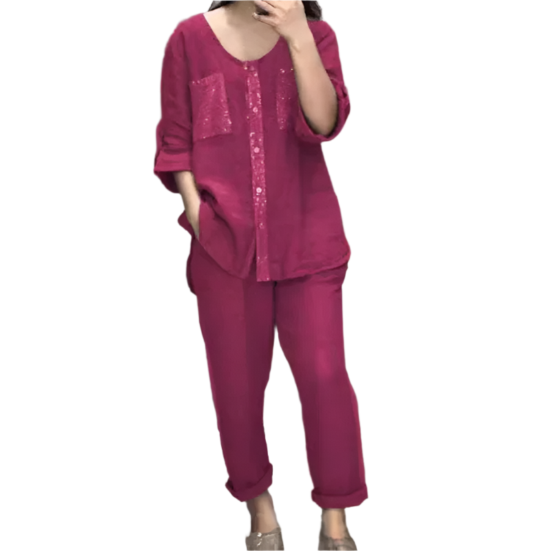 Clara – Funkelndes Frühjahrs-Patchwork-Pailletten-Set für Damen