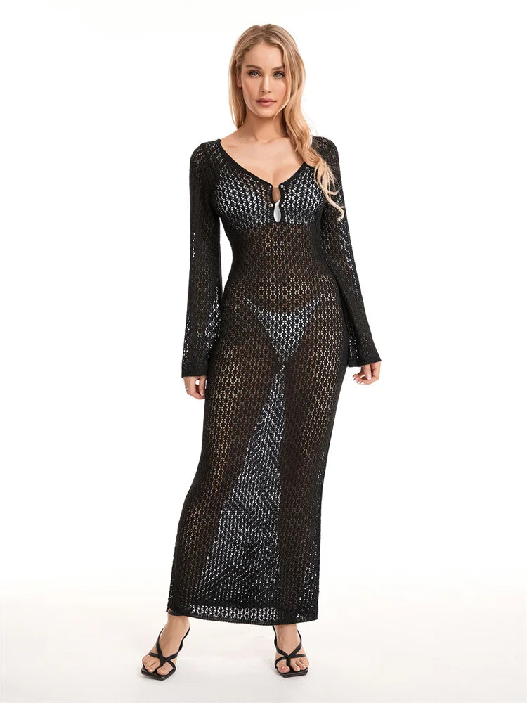 Alessia – Feminines Strickkleid mit tiefem V-Ausschnitt