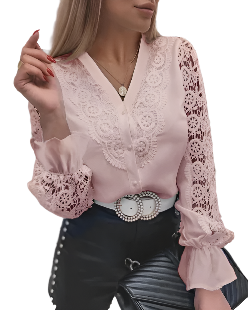 Lucia – Retro-Spitzen Damen Langarmshirt