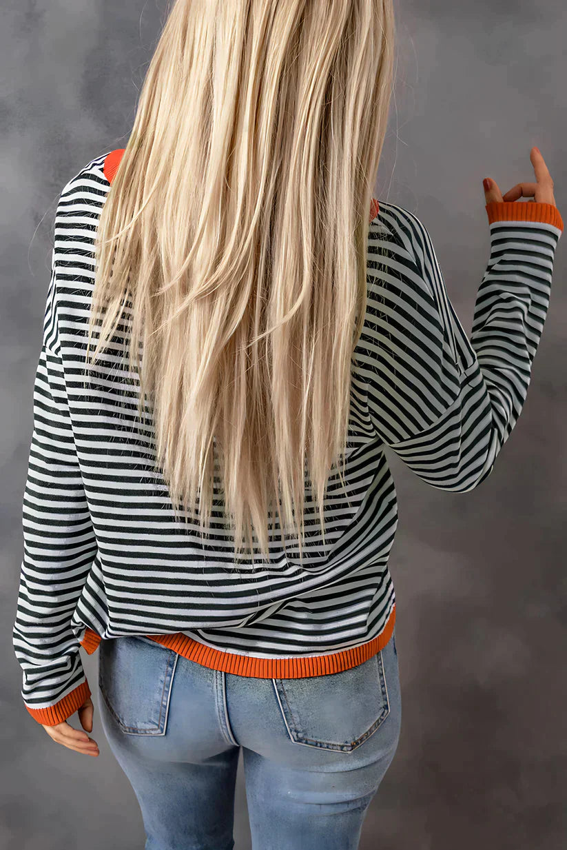 Elena – Eleganter Streetwear-Streifenpullover