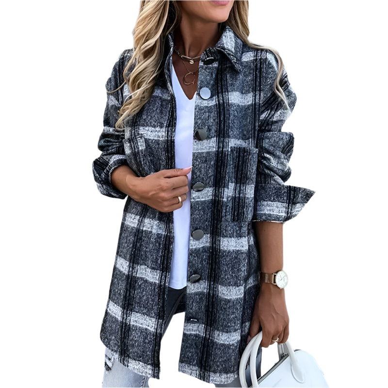 Isabelle – Karierte QuadroElegante Strickjacke für stilvolle Winterabende für Frauen